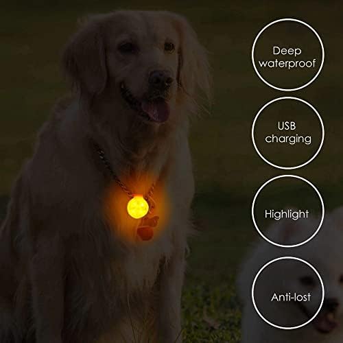 Houchu Dog Tag Safety Safety Night Flashing USB -приполнување на прицврстување на домашни миленици од јаки од кученца додатоци за кученца
