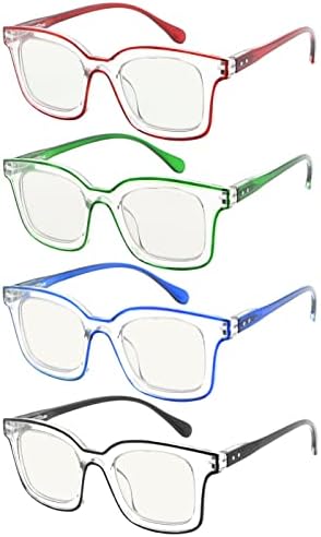 Eyekepper 4-пакет Прогресивни очила за читање на мултифокус за жени мултифокални читатели двојна боја