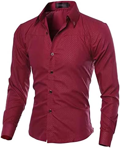 Машка лесна лежерна класична кошула за фустани Стилско цврсто копче надолу кошули лабави се вклопуваат кошули со долг ракав