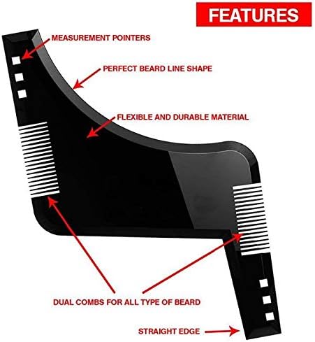 Haozhao мажи фризерска грижа за брада Транспарентен изглед мустаќи обликување чешел обликување обликување на стилизирање Шаблон за владеење