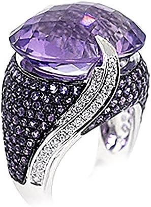 2023 Нов Circon Classic Classic All- Виолетова прстен 610 прстен бакар со големина на бакар, ладни мажи прстени