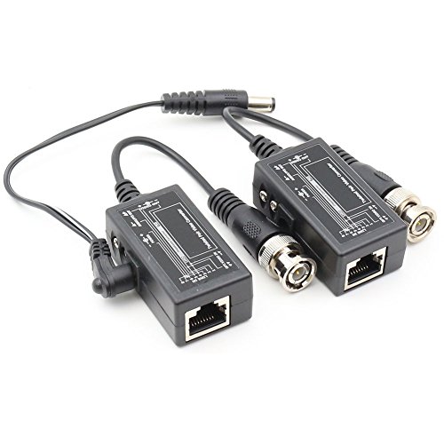 Anhan Passive Video Balun со Power BNC до RJ45 Adapter CAT5 / CAT6 кабел до BNC Машка мрежа за предавател за CCTV Security Надзор 1 пар 1 пар