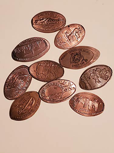 Издолжени Испружени Пени - Група од 10 Монети - Мешани Локации И Настани - Сувенир Монети - Циркулирани