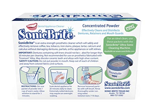 SonicBrite: Прашок За Чистење На Протези, Држачи, Ноќни Чувари, Порамнувачи И Многу Повеќе - 6 Месеци Нане Со Вкус На Почисто Снабдување-Моќната