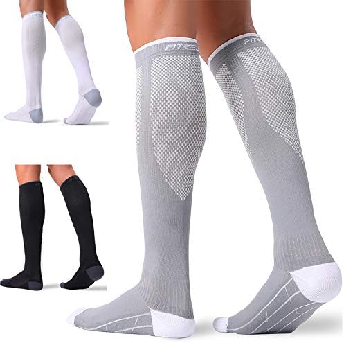 Фитрел 3 Пара Компресивни Чорапи За Жени и Мажи 20-30ммхг-Циркулациони Чорапи За Поддршка