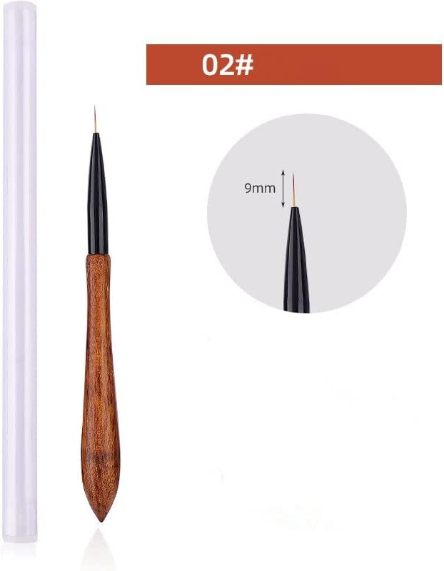 Trexd 12 стил на ноктите за нокти, дрвена тркалезна цртање сликање рамен пенкало акрилно продолжување гел полски маникир алатка за дизајн