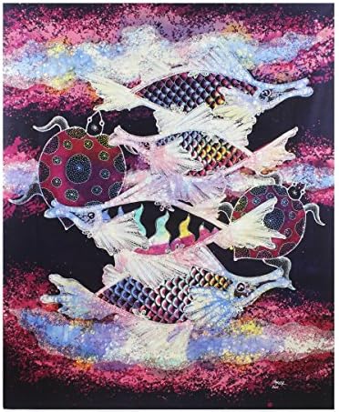 Сликарство на батик уметност, „риба и долговечност“ од Агунг