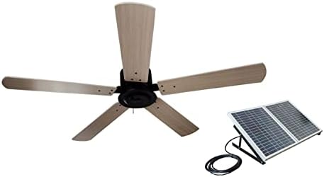 Вентилатор на соларни тавани на Мананасун 52 со дрвени лопати вкупно соларна панел од 40W со адаптер AC-DC за тремови, патики, лебдејби, ветровити