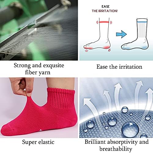 +Д-р женски необврзувачки бамбус дијабетична циркулаторна циркулаторна 6 пакувања со целосна перница четвртина чорапи
