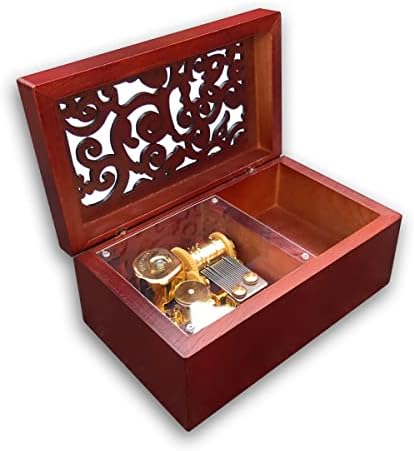 Binkegg Play [Секогаш со мене] Браун Дрвен шуплива кутија за накит со музичко движење со Санкио