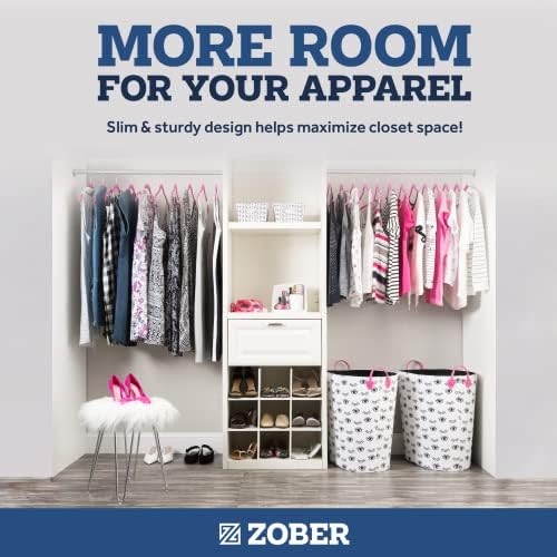 Закалки со кадифе од Зобер 20 пакувања - розови закачалки за палта, панталони и облека за облекување - Поставена за закачалка за облека за облеки