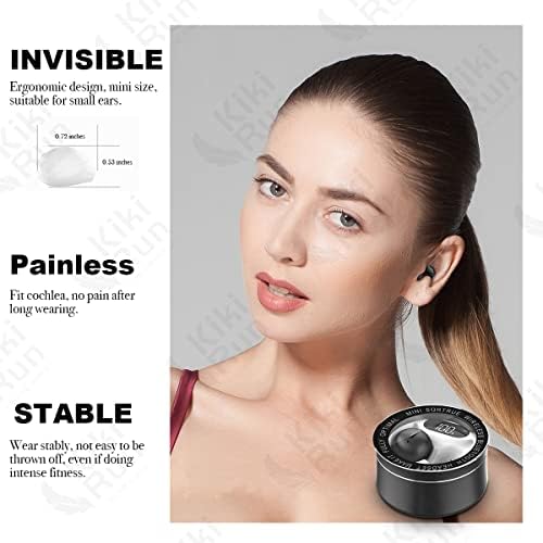 Yokkbrun Невидливиот ушен уш мини дискретно Bluetooth слушалки скриени микро безжични слушалки светски најмали скриени пупки за микрофон за