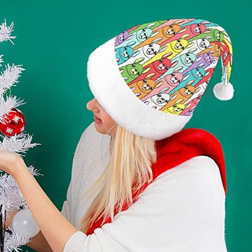 Виножито Лами Божиќна Капа Дедо Мраз Капи Краток Кадифен Со Бели Манжетни За Мажи Божиќни Празнични Украси За Забави