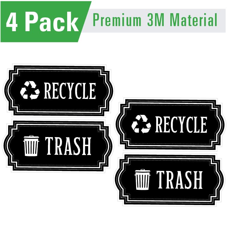 Симбол за лого за рециклирање и ѓубре - Елегантен златен изглед за лименки за ѓубре, контејнери и wallsидови - ламинирана винил деклара