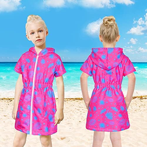 Силфајри Прикривање За Девојки Тери Пливање Прикривање Качулка Тери Деца Прикривање Костим За Капење Фустан на плажа 4-9 години…