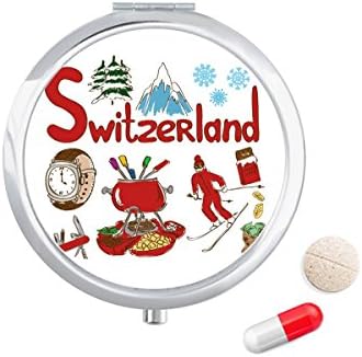 Швајцарија Национален Симбол Обележје Пилула Случај Џеб Медицина Кутија За Складирање Контејнер Диспензерот