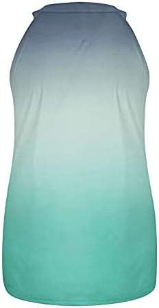 Womenенски халтер резервоар за вратот без ракави врвови за врзување на боја, печатена јога, трчајќи летни маички со летни маички,