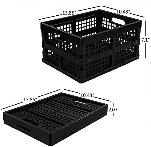 Пластични гајби за складирање со 3-пакети од 3-пакети 15 L, гајби за складирање, корпа за складирање, црна боја