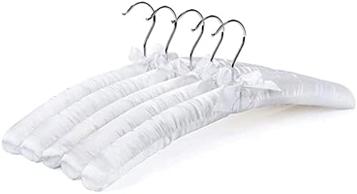 CZDYUF 38cm преносен 5 парчиња бел сатен собрани врвни закачалки облеката палто за палто за закачалки за кука хориеални домашни