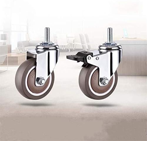 XZGDEN Супериорни вртливи вртливи тркала За Мебел m10x25mm навојна игла Подвижни вртливи тркала Мали тркала Со tpe гумени тркала