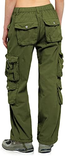 Карго панталони жени тактички шишиња пешачки панталони со 9 џебови памучни воени обични армиски борбени панталони