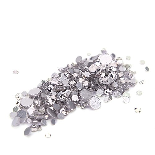 Сребрена чиста стаклена кристал ригистони Тркалезни монистра со рамни нокти Арт Стоунс Страс Фолија за грб дијаманти за сјајни скапоцени камења