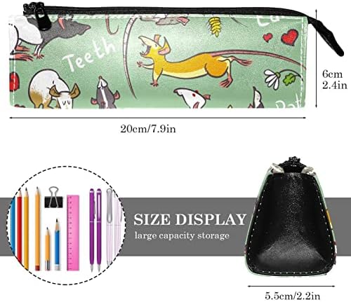 Laiyuhua Преносна стилска торба со молив, пун кожен пенкало, компактен патент торбички, козметичка торба канцеларија за канцеларија додаток