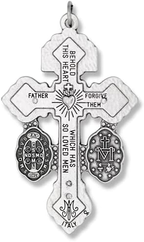 Масовно пакување од 5 - Крушиф за препуштање на помилување со медал Сент Бенедикт и чудесен медал Трикратен закана за распнување на крстосница