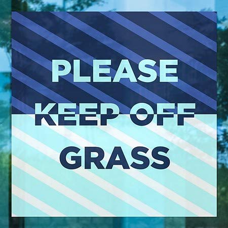 CGSignLab | Ве Молиме Чувајте Ја Тревата-Ленти Сини Прозорец Прицврстете | 12 x12