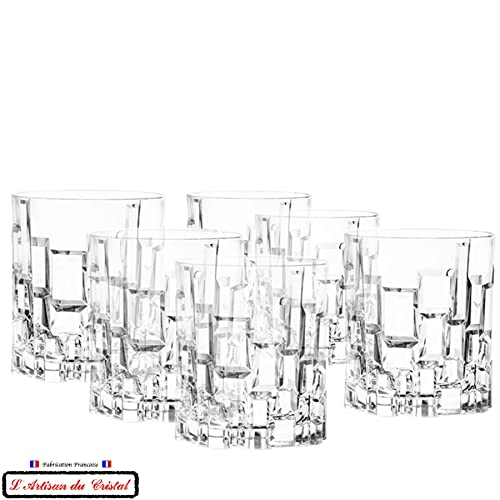 6 Кристални Чаши За Виски/Коктел Кристални Очила - Сервис График 34 кл-Клајн Куќа-Компанија: Занаетчија Ду Кристал - Подарок Сет-Печат: