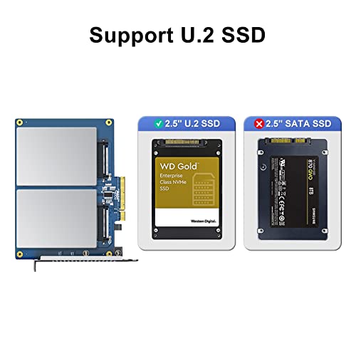 PCIe 3.0 До U. 2 SFF-8639 Адаптер Картичка, X8, За 2.5 U. 2 NVMe SSD