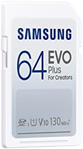 SAMSUNG EVO Плус Целосна Големина 64 GB Sdxc Картичка 130mb / S Целосна HD &засилувач; 4K UHD, UHS-I, U1, V10