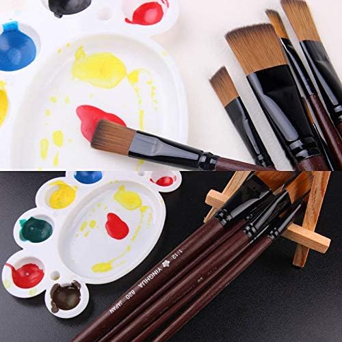 QJPaxl 6 парчиња Уметнички материјали Сликарство лесно за чистење на дрвена рачка со акварел боја, четка за четка Пен најлон, масло за