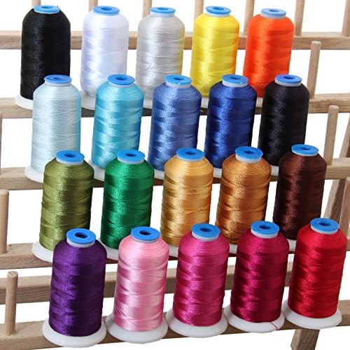 Threadart 20 Spool Polyester Machine Machine Thread Essential Colors | 1000m spools 40wt | За братот Вавилок Јаном пејач Пфаф Хускварна