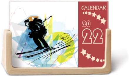 Спортски Спортисти Скијање Спорт Акварел Скица 2022 Биро Календар Планер 12 Месец