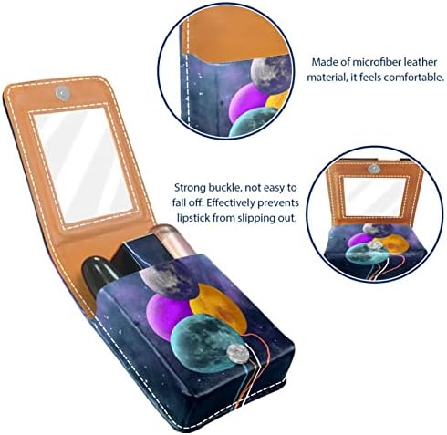 Кармин за шминка ОРИУКАН торба ЗА кармин со огледало пренослив торбичка за складирање кармин организатор за складирање сјај за усни, 3д Шема