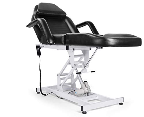 Салон стил Електрична црна маса масажа за убавина стол со стол со моторизирана висина за висина за лифт за лифт во студиото опрема