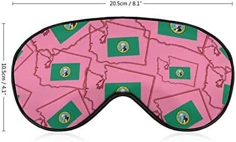 Државна мапа во Вашингтон и знаме за спиење маска за очи за очи со прилагодлива лента за слепите за патувања за авиони