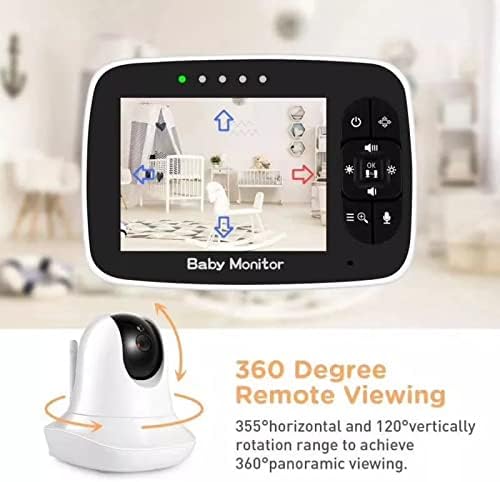 Безбедносен монитор, 3,5in LCD екран 2 Way Talk Video Camera, видео монитор за бебиња со камера, откривање на температура со приспивни