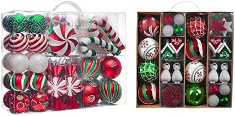 Валери Маделин Традиционални црвени зелени бели божиќни украси за божиќни пакети