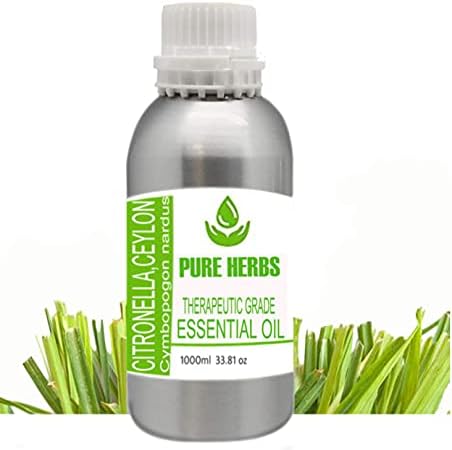 Чисти билки Citronella, Ceylon Pure & Natural Tepereautic одделение есенцијално масло без капнување 1000 ml