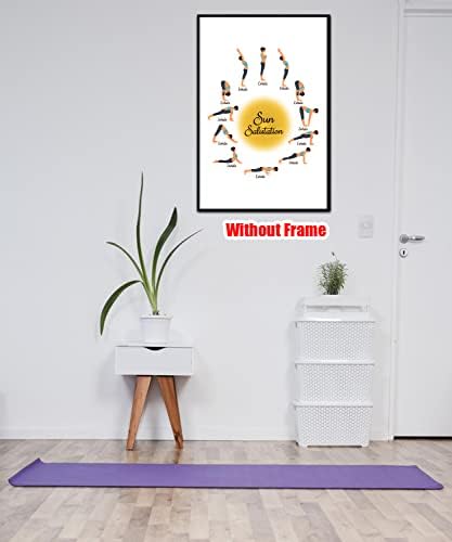 Teevoke 16x24 - Јога Вдишување Издишување Поздрав За Сонце Необликуван, Почетен Постер За Јога, Постер За Проток На Јога, Постери За Медитација,
