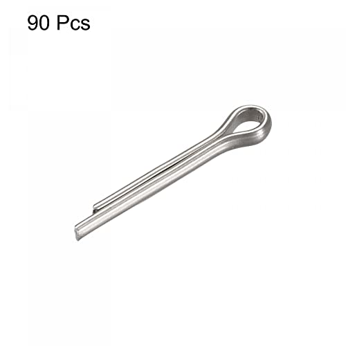Uxcell Split Cotter Pin, 2,5 mm x 16 mm Прицврстувач за клип од не'рѓосувачки челик што се вклопува за автомобилска, механика, сребрен