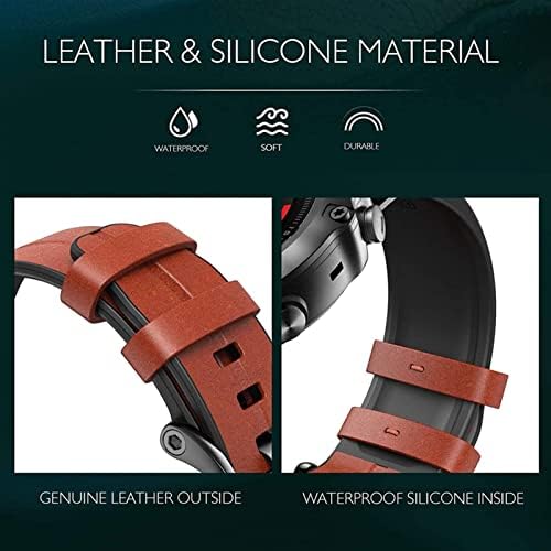 Bkuane 22/26mm QuickFit Smart Watch Strap за Garmin Fenix ​​7 7x 6 6x Pro 5x 5 Plus 3HR 935 945 Girenine Leather Band Silicone Bland