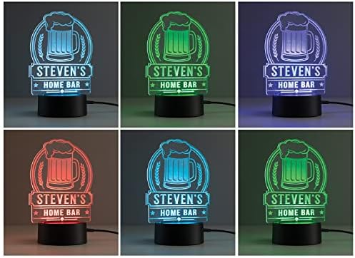 Персонализирана Планета Пиво Кригла Знак Повеќебоен LED Светлосен Дисплеј Со Прилагодена Персонализација Ласер Врежан На Акрилен