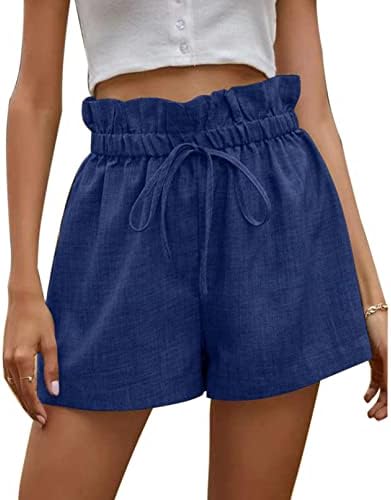 Tiaobug женски случајни удобни привлечни еластични половини џебови шорцеви летни панталони за кратки салон