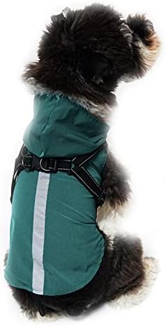 Hdkuw Dog мантил, качулка водоотпорна јакна од дожд со прицврстувач, прилагодлив рефлексивен палто за кученце мало средно куче