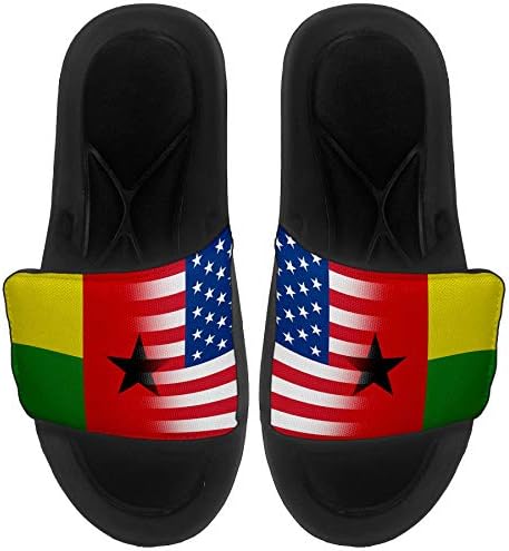 ExpressItbest Pushioned Slide-On сандали/слајдови за мажи, жени и млади-Знаме на Гвинеја-Бисау-Гвинеја-Бисао знаме
