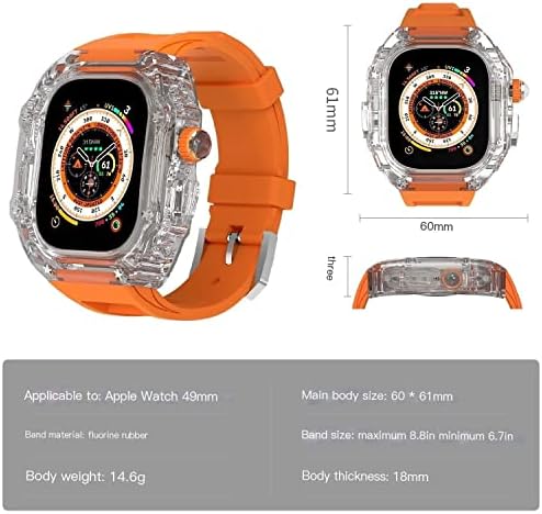 HOUCY За Apple Watch band 8 ултра 49mm часовник бенд транспарентен случај