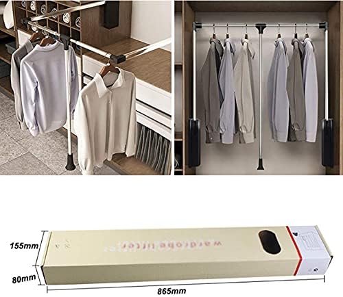 Хангар за лифт за гардероба, повлечете ја амортизираната хидраулична облека железница, ширина прилагодлива за облека за облека, погодна за